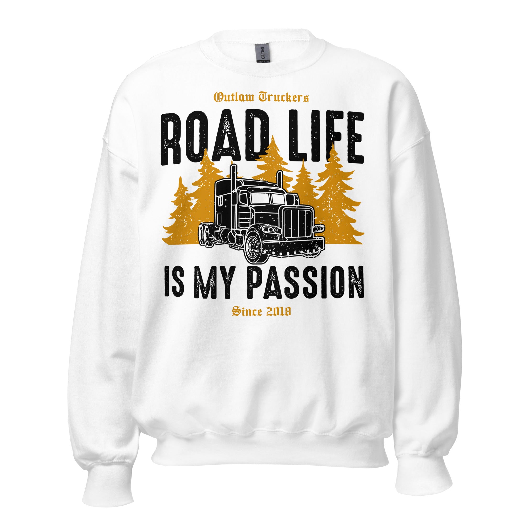 Unisex Sweatshirt Weiß "Road life is my passion"