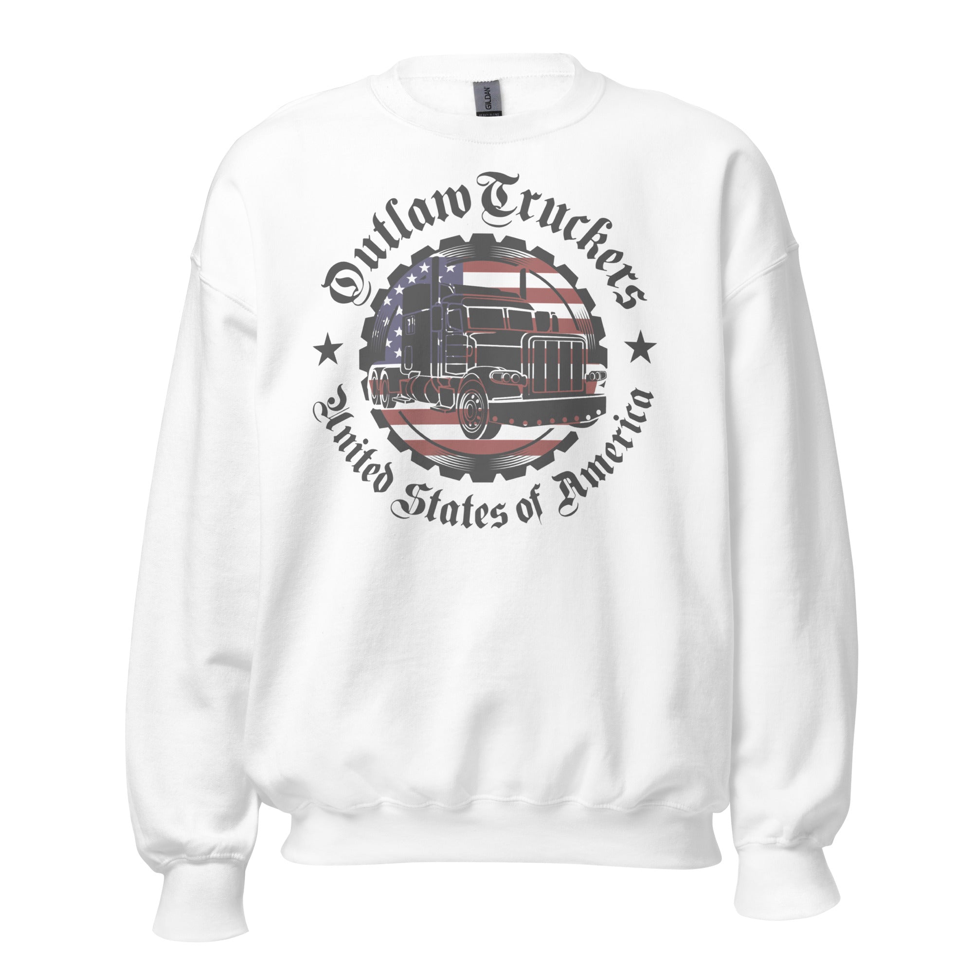 Unisex Sweatshirt Grau/Weiß "Outlaw Truckers USA"