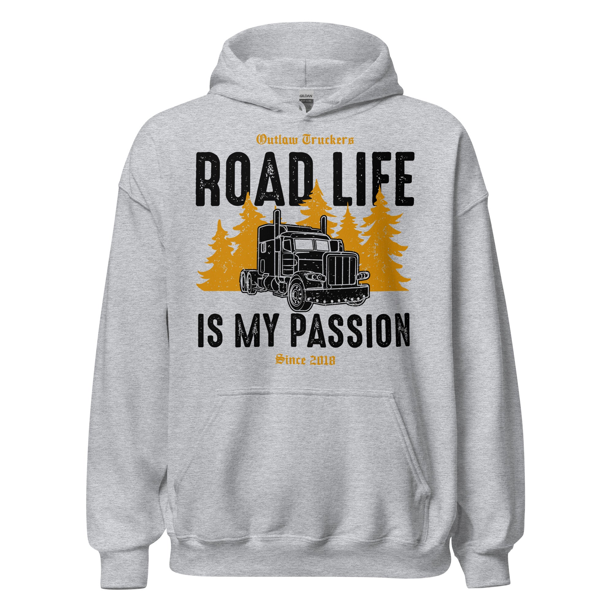 Unisex Hoodie Weiß "Road life is my passion"
